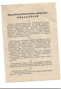 Maataloustyönantajain järjestön ohjesääntö 1945
