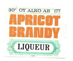 Apricot Brandy Alko nr 177 - likööörietketti  viinaetiketti