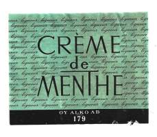 Creme de Menthe Alko nr 179 - likööörietketti  viinaetiketti