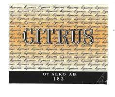 Citrus    Alko nr 183 - likööörietketti  viinaetiketti