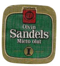 Olvin Sandels I Olut -  olutetiketti