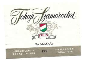 Tokaji Szamorodni  nr 499 /  unkarilaista viiniä  viinaetiketti