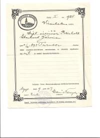 Papintodistus,  Turku Martin srk 1927