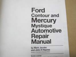 Ford Contour &amp; Mercury Mystique 1995 through 1998 All models - Haynes Automotive Repair Manual