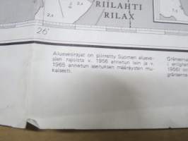 Carta Marina Harjoitusmerikartta - Övningssjökort 1001 v. 1960, harjoituskäyttöön tehty kuvitteellinen merikortti, jonka nimistössä käytetty &quot;taiteellista vapautta&quot;