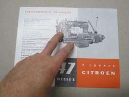 Citroën 47 Diesel 5 Tonnes -myyntiesite, ranskankielinen / sales brochure, in french