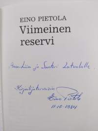 Viimeinen reservi (signeerattu, tekijän omiste)