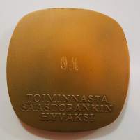 Säästöpankin ansiomitali  1982 ( Aimo Taleva), mitali; taidemitali80 mm paino 465 g alkuper kotelossa