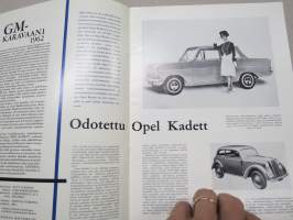 GM-Katsaus 1962 nr 2 - GM-Karavaani 1962, Odotettu Opel Kadett, Piirimyyjiämme osa 4 Oy Auto-yhtymä Mikkeli, Sadan linjurin isäntä Emil Halonen - Kuopion Liikenne Oy