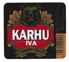 Karhu IV A  olut    - olutetiketti