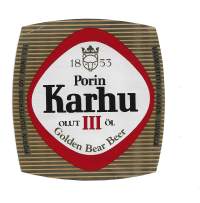 Porin Karhu III olut    - olutetiketti