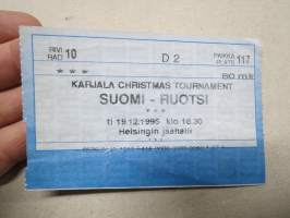 Karjala Christmas Tournament, 19.12.1995 Helsingin jäähalli -pääsylippu