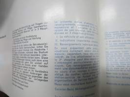 Mercedes-Benz 190  1963Betriebsanleitung - Notice d´entrien - Instrucciones de servicio - Livro de instrucoes - Uso e manutenzione -käyttöohjekirja, monikielinen