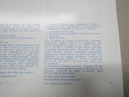 Mercedes-Benz 190  1963Betriebsanleitung - Notice d´entrien - Instrucciones de servicio - Livro de instrucoes - Uso e manutenzione -käyttöohjekirja, monikielinen
