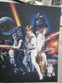 Star Wars - 4 kpl isokoikoisia postikorttiviivoitettuja painokuvia