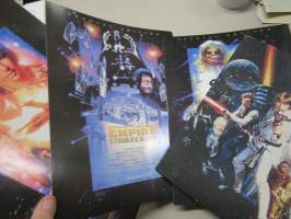 Star Wars - 4 kpl isokoikoisia postikorttiviivoitettuja painokuvia