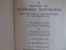 A History of Economic Doctrines from the Time of the Psysiocrats to the Present Day