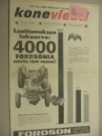 Koneviesti 1961 nr 20    Kannessa: 4000 Fordson -traktoreita ostettu tänä vuonna.   Artikkeli : Deutz D 30.  Fiat-traktoreista  mainos, 5 eri mallia.