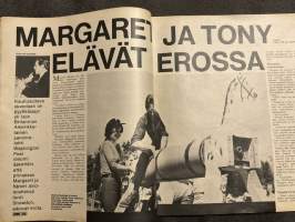 UM Uusi Maailma 1971 nr 4, 18.2.1971, Veikko Vennamo kotona, Nuori pari pakeni kaupungista maalle - Tuula ja Svante Nordström