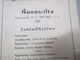 Aunus-ilta Tampereella 17.1.1920, juhlaohjelma -ohjelmalehti