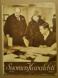 Suomen Kuvalehti  1930 nr 41 / kansi  Pääministeri (Svinhufvud) äänestää