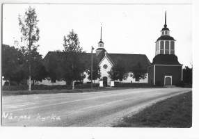 Närpes kyrka  kirkko    - paikkakuntakortti, kirkkopostikortti  kirkkokortti   kulkenut 1956