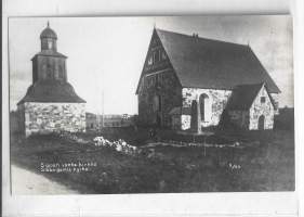 Sipoo vanha kirkko    - paikkakuntakortti, kirkkopostikortti  kirkkokortti   kulkematon