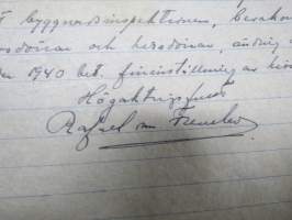Rafael von Frenckell, Anola (gård) den 21. juni 1940 -kirje / asiakirja, lähetetty Frenckellska Tryckeri Ab:lle, omakätinen allekirjoitus