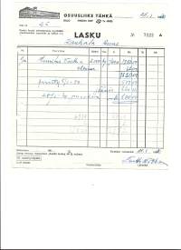 Osuusliike Tähkä Salo 1970  - firmalomake