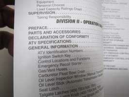 Arctic Cat ATV 2004 Operator´s Manual -mönkijä, käyttöohjekirja englanniksi
