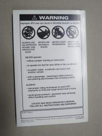 Arctic Cat ATV 2004 Operator´s Manual -mönkijä, käyttöohjekirja englanniksi