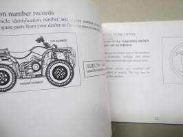 500ATV, 500ATV-2, 20?? Operator´s Manual -mönkijä, käyttöohjekirja englanniksi