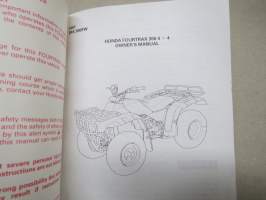 Honda Fourtrax 300 4X4 1997 Owner´s Manual -mönkijä, käyttöohjekirja englanniksi