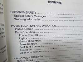 Honda TRX300FW 4X4 1994 Owner´s Manual -mönkijä, käyttöohjekirja englanniksi