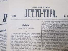 Uuden Suomettaren Juttu-Tupa 1893-94 hajanumeroita 38 kpl, kaunokirjallisia kertomuksia ja jutelmia, luonnontieteellisä artikkeleita, maantiedettä, kansatiedettä ym.