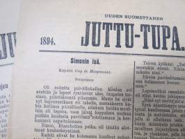 Uuden Suomettaren Juttu-Tupa 1893-94 hajanumeroita 38 kpl, kaunokirjallisia kertomuksia ja jutelmia, luonnontieteellisä artikkeleita, maantiedettä, kansatiedettä ym.