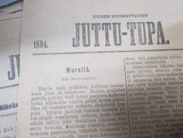 Uuden Suomettaren Juttu-Tupa 1893-94 hajanumeroita 38 kpl, kaunokirjallisia kertomuksia ja jutelmia, luonnontieteellisä artikkeleita, maantiedettä, kansatiedettä ym.