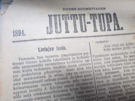 Uuden Suomettaren Juttu-Tupa 1893-94 hajanumeroita 38 kpl, kaunokirjallisia kertomuksia ja jutelmia, luonnontieteellisä artikkeleita, maantiedettä, kansatiedettä ym.