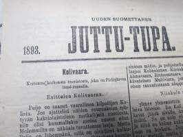 Uuden Suomettaren Juttu-Tupa 1893-94 hajanumeroita 38 kpl, kaunokirjallisia kertomuksia ja jutelmia, luonnontieteellisä artikkeleita, maantiedettä, kansatiedettä ym.