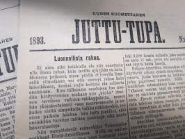 Uuden Suomettaren Juttu-Tupa 1893-94 hajanumeroita 38 kpl, kaunokirjallisia kertomuksia ja jutelmia, luonnontieteellisä artikkeleita, maantiedettä, kansatiedettä ym.