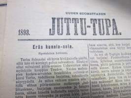 Uuden Suomettaren Juttu-Tupa 1893-94 hajanumeroita 38 kpl, kaunokirjallisia kertomuksia ja jutelmia, luonnontieteellisä artikkeleita, maantiedettä, kansatiedettä ym.