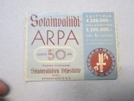 Suomen Sotainvaliidiarpa 1944 - Finlands Krigsinvalidlott, arvonta 29.4.1944, nr 177305 -lottery ticket