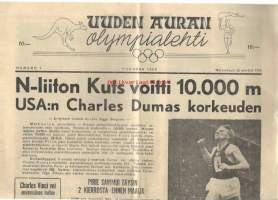 Uuden Auran Olympialehti  nr 1/ 23.11.1956 / Melbourne