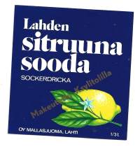 Lahden Sitruunasooda/ Makeutettu Ksylitolilla  -  juomaetiketti