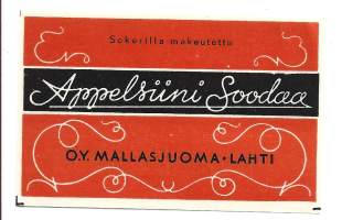 Appelsiini Soodaa -  juomaetiketti