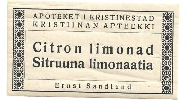 Citron limonad Sitruuna limonaatia - juomaetiketti