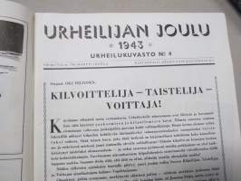 Urheilijan Joulu 1942 - Urheilukuvasto nr 4, Voimistelun tulevaisuus, Suurhiihtäjä Kalle Jussila, Vierumäen Urheiluopiston löytäminen, Taisto Mäki, A.E. Järvinen...