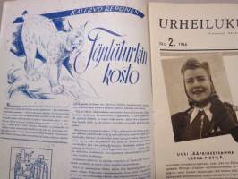 Urheilukuvasto nr 2 (1946), Kansikuva Tuire Orri, Jääprinsessa Leena Pietilä, Salpausselkä, Jyryn painijoita, SOU - Suomen Oppikoulujen Urheiluliitto, Albrecht Dürer