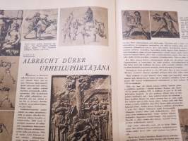 Urheilukuvasto nr 2 (1946), Kansikuva Tuire Orri, Jääprinsessa Leena Pietilä, Salpausselkä, Jyryn painijoita, SOU - Suomen Oppikoulujen Urheiluliitto, Albrecht Dürer