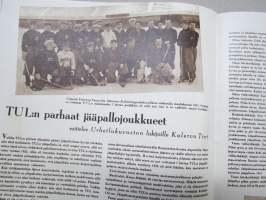 Urheilukuvasto nr 1 (1945), Kansikuva Yrjö Piitulainen, Ylioppilasurheilu, Mestaripoikien äidit, Lena Ringbon merimiehenä v. 1931 Erikssonin purjelaiva &quot;Viking&quot;´llä